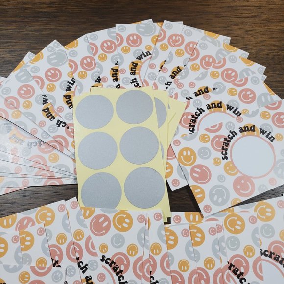 Scratch & Win-Thank You Cards - Happy Smily Face - 40 Cards - Picture 3 of 7